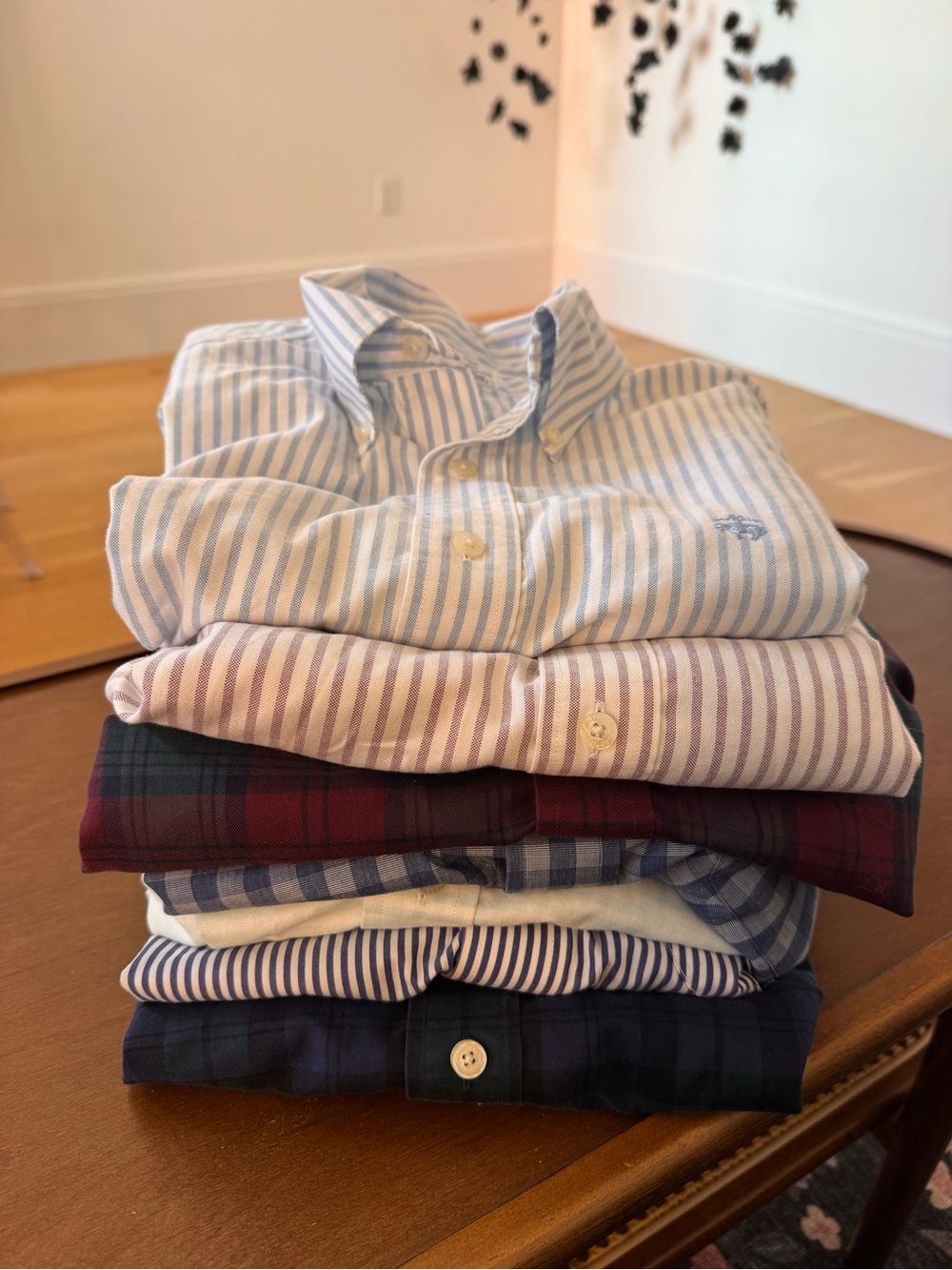 Brooks Brothers Stack of MensBlue, White, Red and Navy Casual Button-Down Shirts